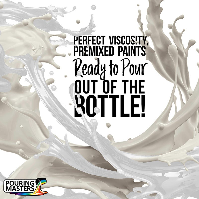 Pouring Masters طلاء أكريليك أبيض تيتانيوم جاهز للصب من بورينج ماسترز - طلاء فاخر مائي مُجهز مسبقًا سعة 64 أونصة - مناسب للرسم على القماش والخشب والورق والأعمال اليدوية والبلاط والصخور وغيرها - Image 2